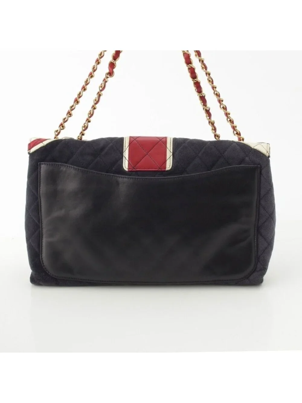 Chanel 2.55 Leather Suede Union Jack Shoulder Bag Navy